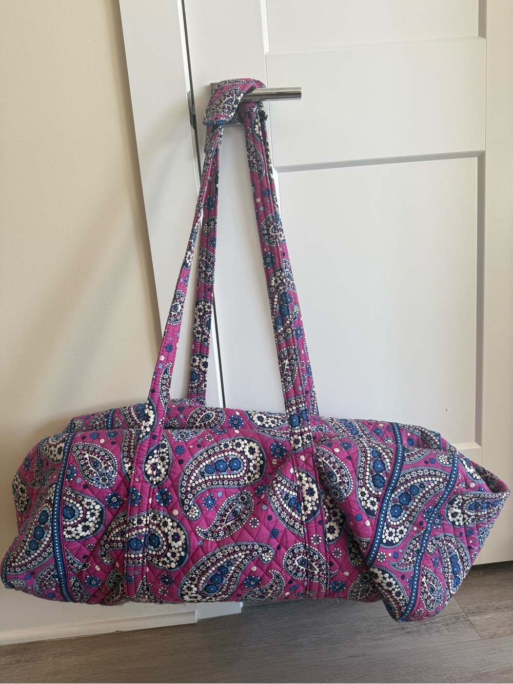Vera Bradley Pink Paisley Quilted Travel Duffel